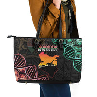 Kenya Is In My DNA Leather Tote Bag Kenyan Map Happy Jamhuri Day - Wonder Print Shop
