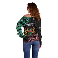 Kenya Is In My DNA Off Shoulder Sweater Kenyan Map Happy Jamhuri Day - Wonder Print Shop