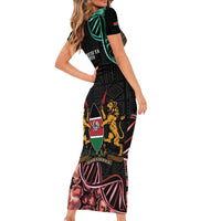 Kenya Is In My DNA Short Sleeve Bodycon Dress Kenyan Map Happy Jamhuri Day - Wonder Print Shop