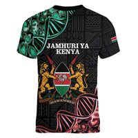 Kenya Is In My DNA Women V-Neck T-Shirt Kenyan Map Happy Jamhuri Day - Wonder Print Shop