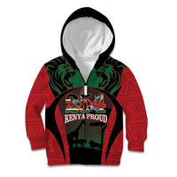 Proud Kenya 254 Kid Hoodie Kenyan Safari Animals - Wonder Print Shop