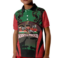 Proud Kenya 254 Kid Polo Shirt Kenyan Safari Animals - Wonder Print Shop