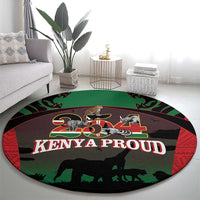 Proud Kenya 254 Round Carpet Kenyan Safari Animals