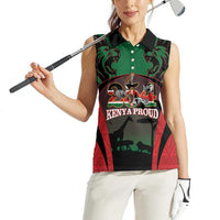 Proud Kenya 254 Women Sleeveless Polo Shirt Kenyan Safari Animals - Wonder Print Shop