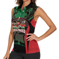Proud Kenya 254 Women Sleeveless Polo Shirt Kenyan Safari Animals - Wonder Print Shop