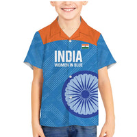Custom India Cricket Family Matching Mermaid Dress and Hawaiian Shirt Go Women In Blue - Wonder Print Shop