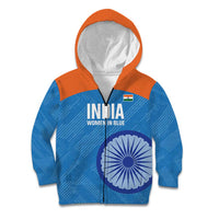Custom India Cricket Kid Hoodie Go Women In Blue - Wonder Print Shop