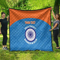 Custom India Cricket Quilt Go Women In Blue - Wonder Print Shop