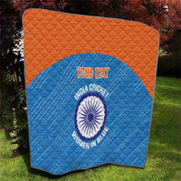 Custom India Cricket Quilt Go Women In Blue - Wonder Print Shop