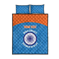 Custom India Cricket Quilt Bed Set Go Women In Blue - Wonder Print Shop