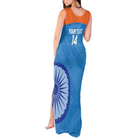 Custom India Cricket Tank Maxi Dress Go Women In Blue - Wonder Print Shop
