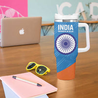 Personalised India Cricket Tumbler With Handle Go Women In Blue - Wonder Print Shop