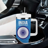 Personalised India Cricket Tumbler With Handle Go Women In Blue - Wonder Print Shop
