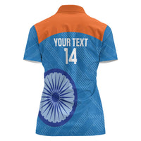 Custom India Cricket Women Polo Shirt Go Women In Blue - Wonder Print Shop