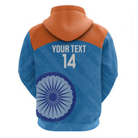 Custom India Cricket Zip Hoodie Go Women In Blue - Wonder Print Shop