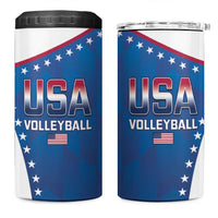 Custom USA 2025 Volleyball 4 in 1 Can Cooler Tumbler Sporty Style