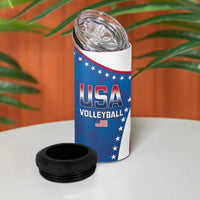 Custom USA 2025 Volleyball 4 in 1 Can Cooler Tumbler Sporty Style