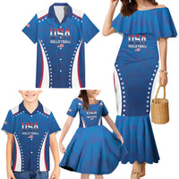 Custom USA 2025 Volleyball Family Matching Mermaid Dress and Hawaiian Shirt Sporty Style