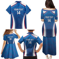 Custom USA 2025 Volleyball Family Matching Puletasi and Hawaiian Shirt Sporty Style