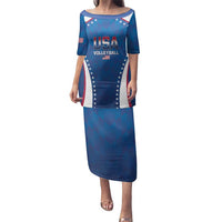 Custom USA 2025 Volleyball Family Matching Puletasi and Hawaiian Shirt Sporty Style