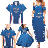 Custom USA 2025 Volleyball Family Matching Summer Maxi Dress and Hawaiian Shirt Sporty Style