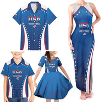 Custom USA 2025 Volleyball Family Matching Tank Maxi Dress and Hawaiian Shirt Sporty Style