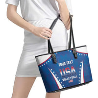 Custom USA 2025 Volleyball Leather Tote Bag Sporty Style