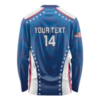Custom USA 2025 Volleyball Long Sleeve Shirt Sporty Style