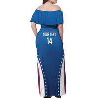 Custom USA 2025 Volleyball Off Shoulder Maxi Dress Sporty Style