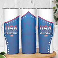 Custom USA 2025 Volleyball Skinny Tumbler Sporty Style