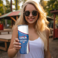Custom USA 2025 Volleyball Skinny Tumbler Sporty Style