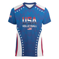 Custom USA 2025 Volleyball Women V-Neck T-Shirt Sporty Style