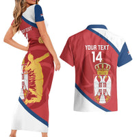 Custom Serbia Volleyball Couples Matching Short Sleeve Bodycon Dress and Hawaiian Shirt 2025 Go Champions