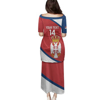 Custom Serbia Volleyball Family Matching Puletasi and Hawaiian Shirt 2025 Go Champions