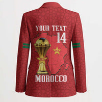 Morocco Football Custom Blazer Atlas Lions Champions African Red Islamic Pattern
