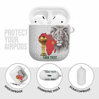 Morocco Football Custom AirPods Case Atlas Lions Champions African White Islamic Pattern