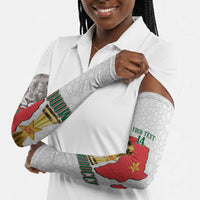 Morocco Football Custom Arm Sleeves Atlas Lions Champions African White Islamic Pattern