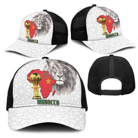 Morocco Football Baseball Net Cap Atlas Lions Champions African White Islamic Pattern
