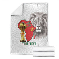 Morocco Football Custom Blanket Atlas Lions Champions African White Islamic Pattern