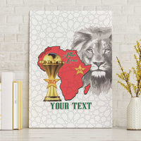 Morocco Football Custom Canvas Wall Art Atlas Lions Champions African White Islamic Pattern