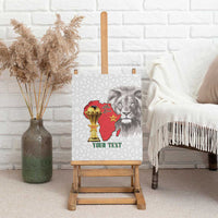 Morocco Football Custom Canvas Wall Art Atlas Lions Champions African White Islamic Pattern
