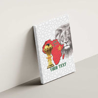 Morocco Football Custom Canvas Wall Art Atlas Lions Champions African White Islamic Pattern