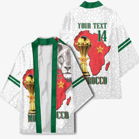 Morocco Football Custom Kimono Atlas Lions Champions African White Islamic Pattern