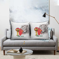 Morocco Football Custom Pillow Cover Atlas Lions Champions African White Islamic Pattern