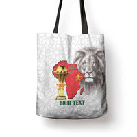Morocco Football Custom Tote Bag Atlas Lions Champions African White Islamic Pattern