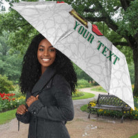 Morocco Football Custom Umbrella Atlas Lions Champions African White Islamic Pattern