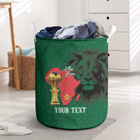 Morocco Football Custom Laundry Basket Atlas Lions Champions African Green Islamic Pattern