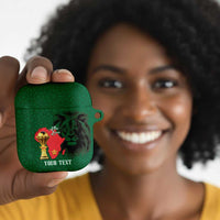 Morocco Football Custom AirPods Case Atlas Lions Champions African Green Islamic Pattern