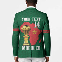 Morocco Football Custom Blazer Atlas Lions Champions African Green Islamic Pattern