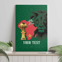 Morocco Football Custom Canvas Wall Art Atlas Lions Champions African Green Islamic Pattern